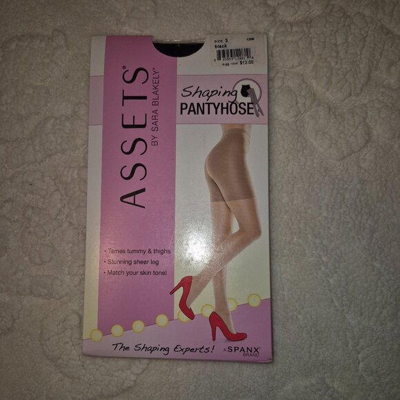 NWT SPANX Assets Black Shapings Pantyhose (L 3) &  (XL 4) - Picture 1 of 5